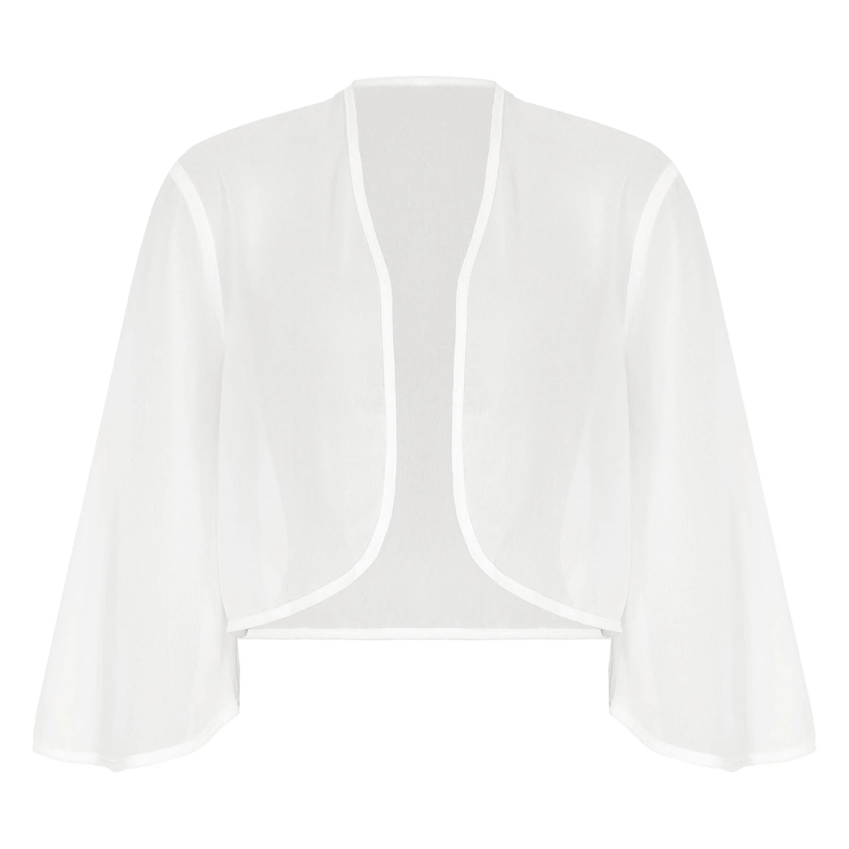 Womens 3/4 Sleeve Chiffon Cardigan Bolero Jacket Summer Elegant Wedding Party Bridal Dress Cover Ups Wraps Shawls Shrug