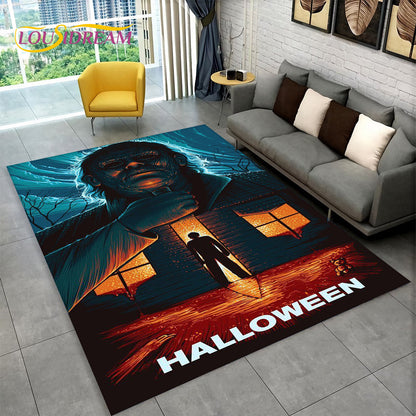 Horror Movie Character Chucky Saw Cartoon Area Rug,Carpet Rug for Living Room Bedroom Sofa Doormat Decoration Non-slip Floor Mat