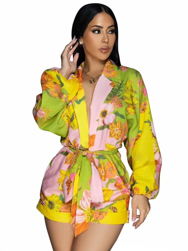 Summer Streetwear Long Sleeve Romper Female Jumpsuit Clothes Sexy Club Bodysuit Shorts Casual Playsuit Overalls Women Clothing