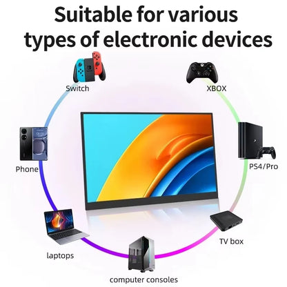 AHXJKA 15.6”Portable Monitors Game Screen HD Computer Expand  Laptop Second Display Speaker For XBox PS4/5 Switch With Speaker