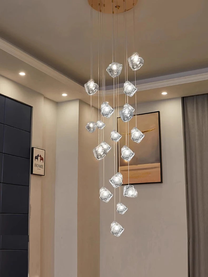 Light luxury home decoration pendant light, staircase light, living room pendant light, dining room light, indoor lighting