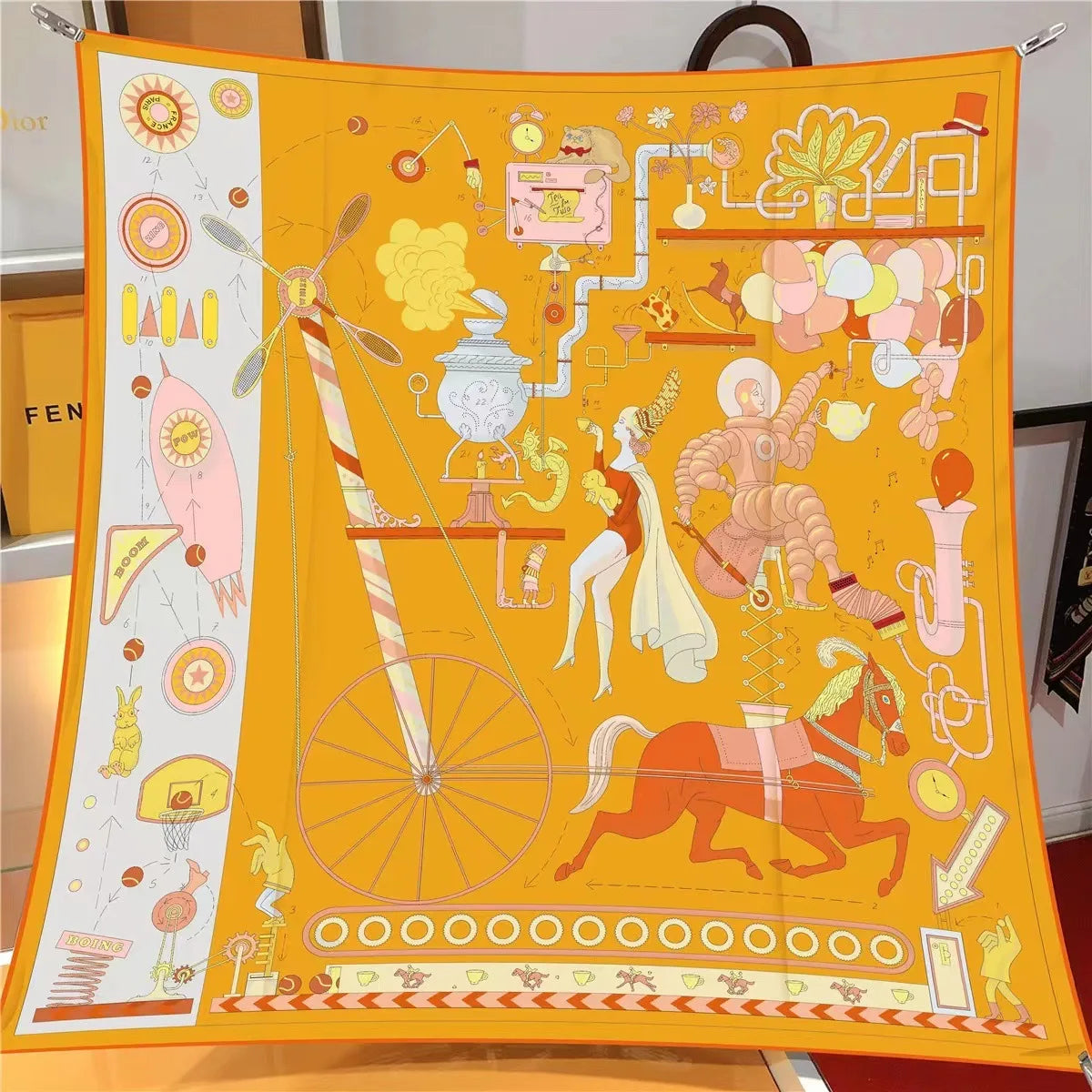【2025 New】90x90 Twill Silk Square Scarf for Women - French Retro Niche Bustier Shawl Scarf - Stylish Fashion Wrap Accessory