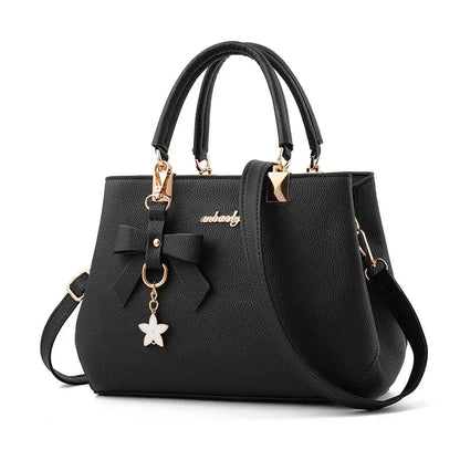 Women Messenger Bags With Flower Pendant Office Ladies Fashion Totes Pure Handbag For Female New Crossbody Shoulder Bags