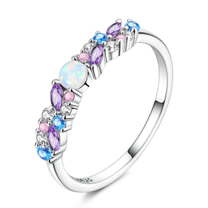 LAZA 925 Sterling Silver Colorful Rings Sparking Zirconium Bowknot Moon Sun Original Ring For Women Anniversary Wedding Gifts