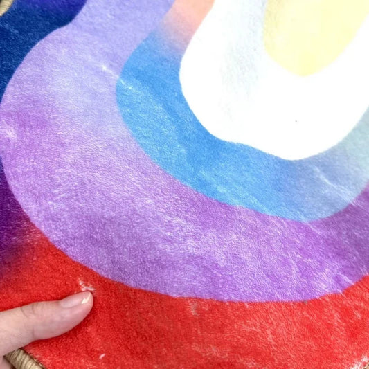 Dopamine Color Bedroom Decor Carpet Abstract Art Carpets for Living Room Fluffy Soft Lounge Plush Rug Home Irregular Floor Mat