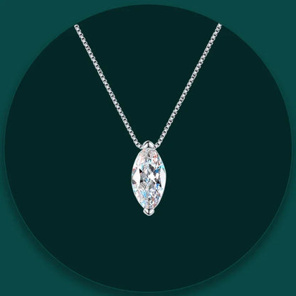 1CT Marquise Moissanite Pendant Neckalce 925 Sterling Silver Plated Gold Water Drop Diamond Necklaces Certified For Women Daily