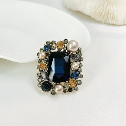 EASYA 2024 New Rhinestone Gemstone Shape Woman Clothes Brooch Classic Wedding Party Dress Crystal Accessories