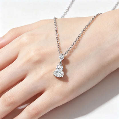 925 Sterling Silver Moissanite Pendant Necklace Sparkling D VVS1 Chain Exquisite Gourd Shape Design Moissanite Gemstone Necklace For Women Wonderful Birthday Engagement Anniversary Valentine’S Day Gift For Girl Friend Wife