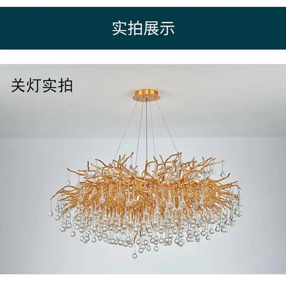 Rectangle Luxury Gold Crystal Chandelier For Dining Living Room Lobby Kitchen Table Modern Lurxy Gold Crystal Celling Chandelier