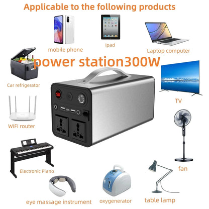 150W 300W 110V 220V Portable Power Station Solar Generator 45Ah 84Ah Power Station Emergency Power Bank for Home Camping