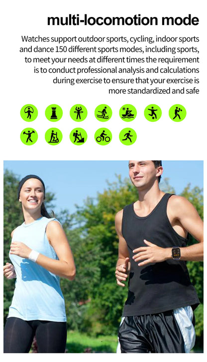 ET580 Smart Watch Men 2.04inch AMOLED Large Screen Bluetooth Call ECG Blood Pressure Oxygen Health Monitor SOS Smartwatch