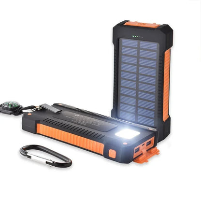 Solar Power Bank 100000mAh Waterproof Portable Solar Panel Charger Powerbank for iPhone16 Samsung Huawei Xiaomi External Battery
