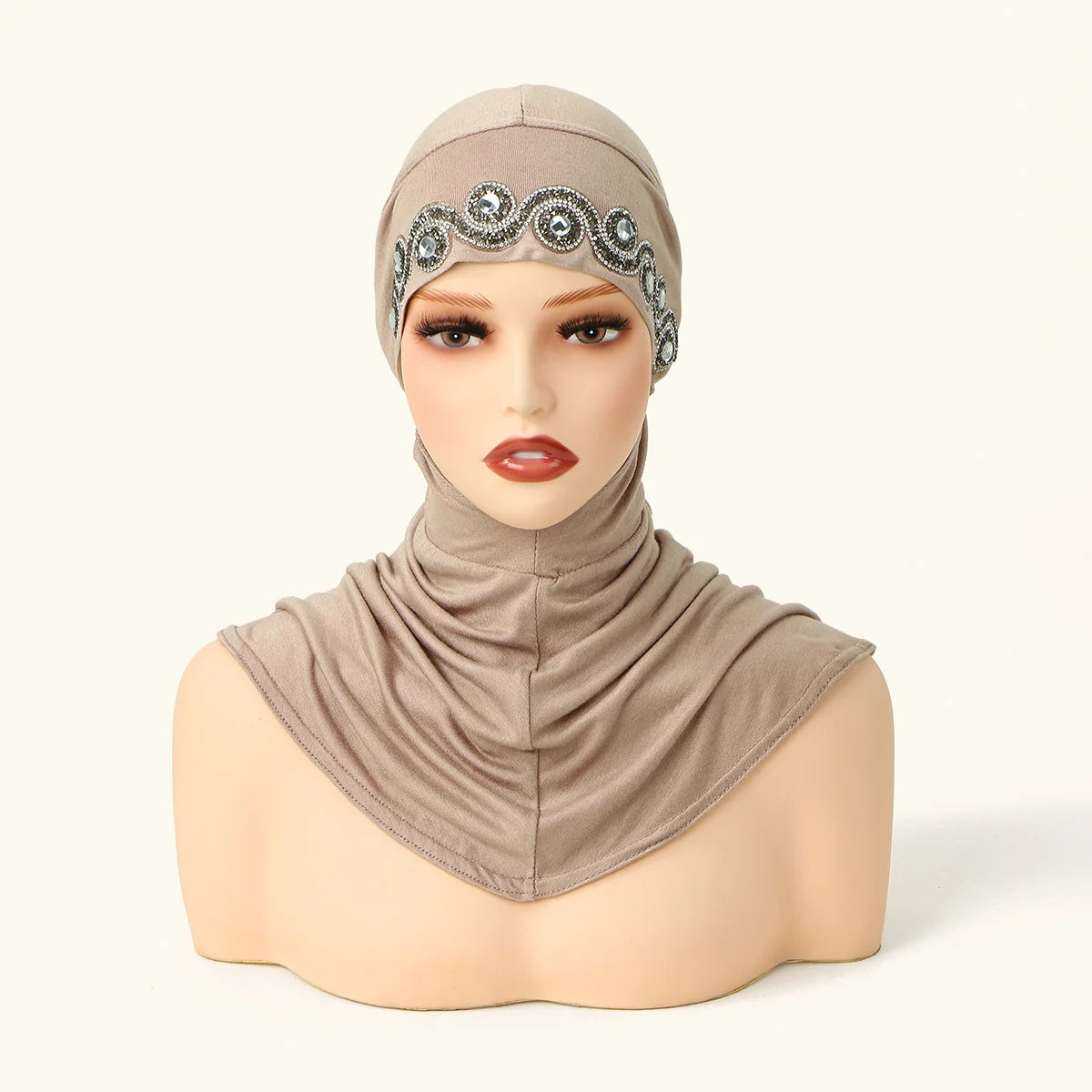Balaclava Inner Hijabs Women Solid Color Tie Back Elasticity Hijabs Full Cover Head Muslim Soft Cotton Jersey Turban Headscarf