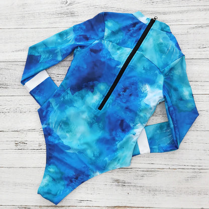 MUOLUX Rash Guard 2024 Long Sleeve One Piece Women Swimsuits Swimwear Female Monokini Uv Sun Protectio Zipper Sport Bathing Suit