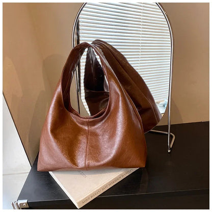 Large Capacity PU Leather Hobo Underarm Bags Autumn Winter Shoulder Bag for Women 2026 New Trend Y2K Handbags and Purses Tote