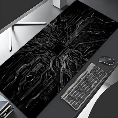 Retro Circuit Board Pattern Mouse Pad Large Computer Accessories Office Game Table Mat Rubber Anti-slip Mousepad Decor Desk Pad