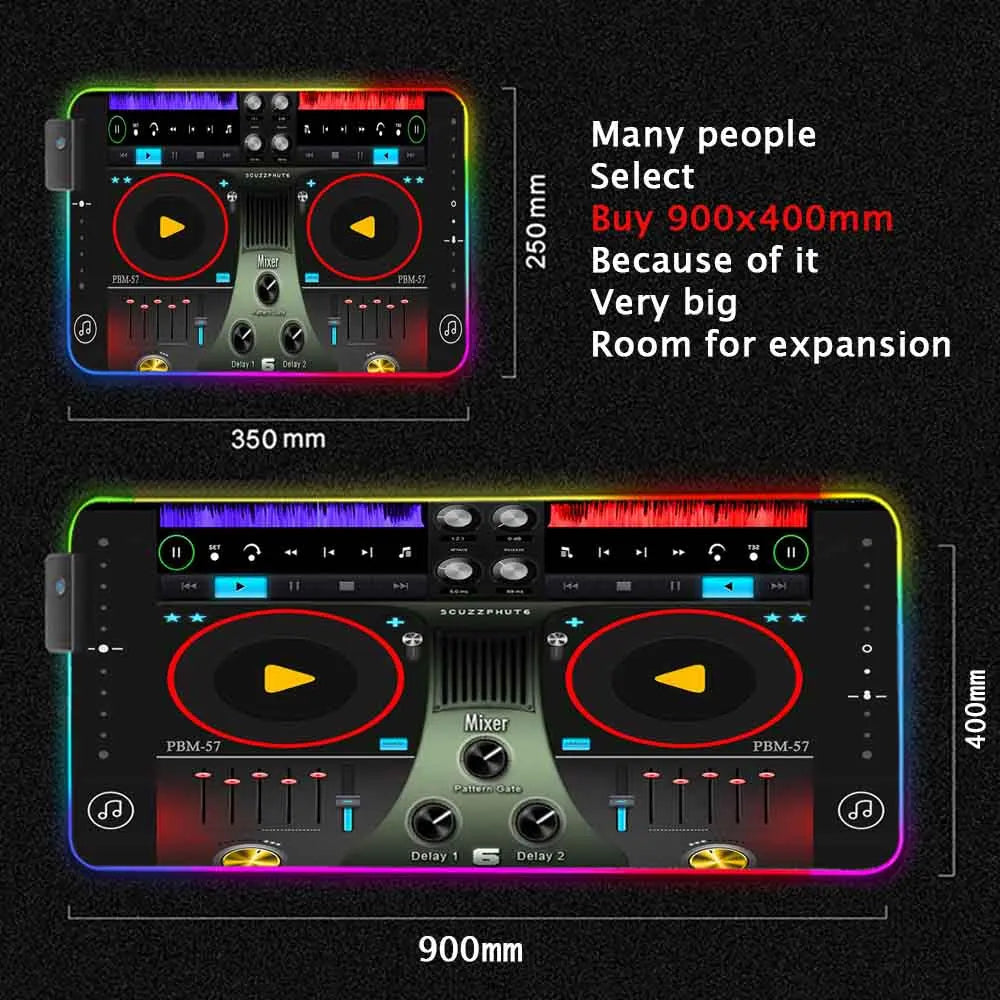 Dj Console Table Computer Desk Pc Mat Extra Large Mouse Pad XXL Carpet Led Large Mousepad Mice Mats with Backlight Keyboard Pad