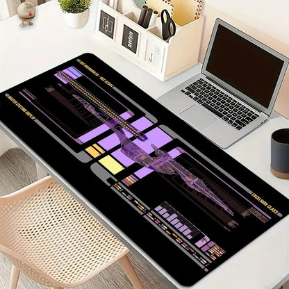 Spaceship Blueprints Mouse Pad Large Computer Office Game Table Mat Rubber Anti-slip Stitched Keyboard Mats 90x40 XXL Desk Pads