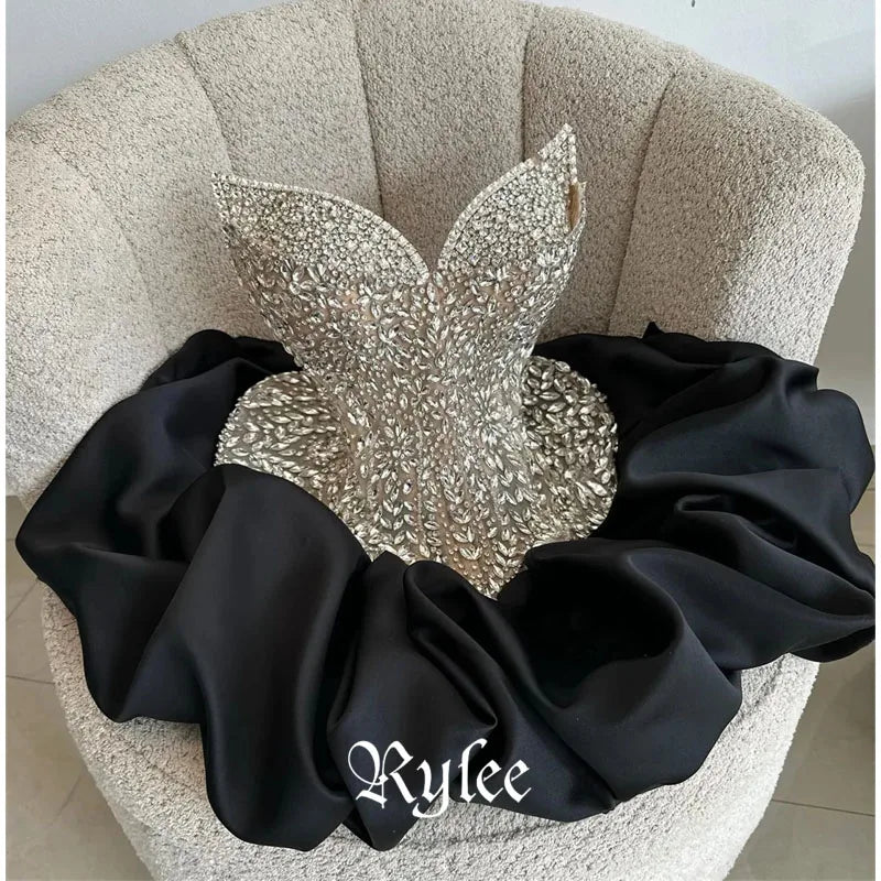Rylee Sweetheart Neck Prom Dresses Rhinestones Mini Customized Evening Woman Dresses Gorgeous Sleeveless vestidos de gala 2026