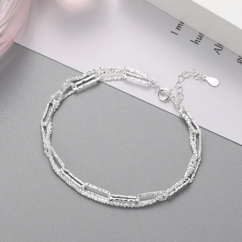 925 Sterling Silver Beautiful Bead Bracelets For Women Korean Fashion Designer Adjustable Bead Bracelet Luxury Original Jewelry