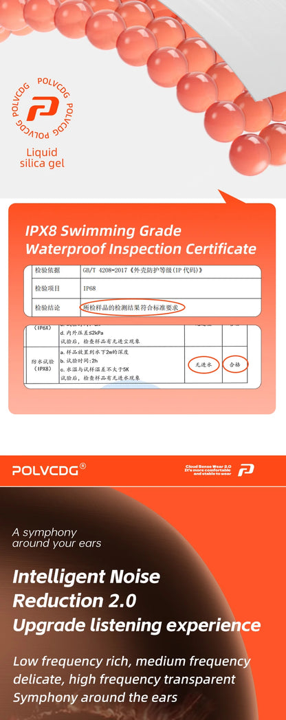 POLVCDG bone conduction swimming earphones IPX8 waterproof 32GB memory Bluetooth 5.4 silicone material 2025 new product x16
