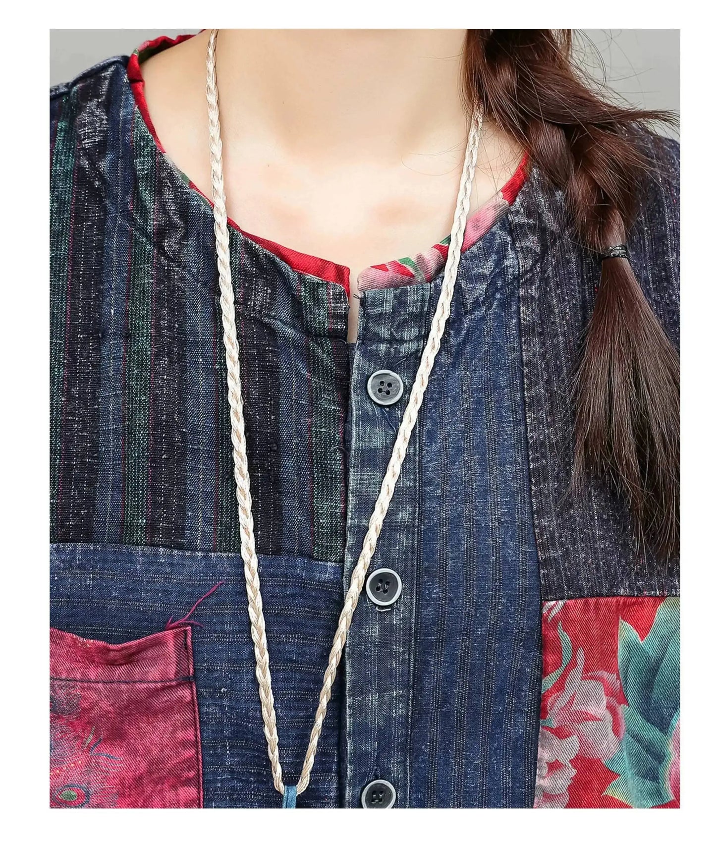 Unique Design Vintage-style Patchwork Large Floral Print Jumpsuit Women Summer Loose Casual Romper LX6155