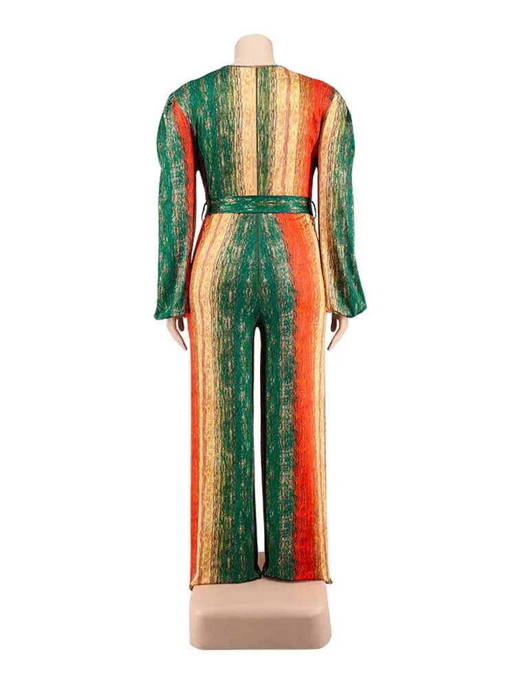 One Piece Outfit Women Jumpsuit 4xl Elegant Woman Jumpsuits V Neck Sexy Trousers Female Clothes Full-length Jumpsuit Plus Size