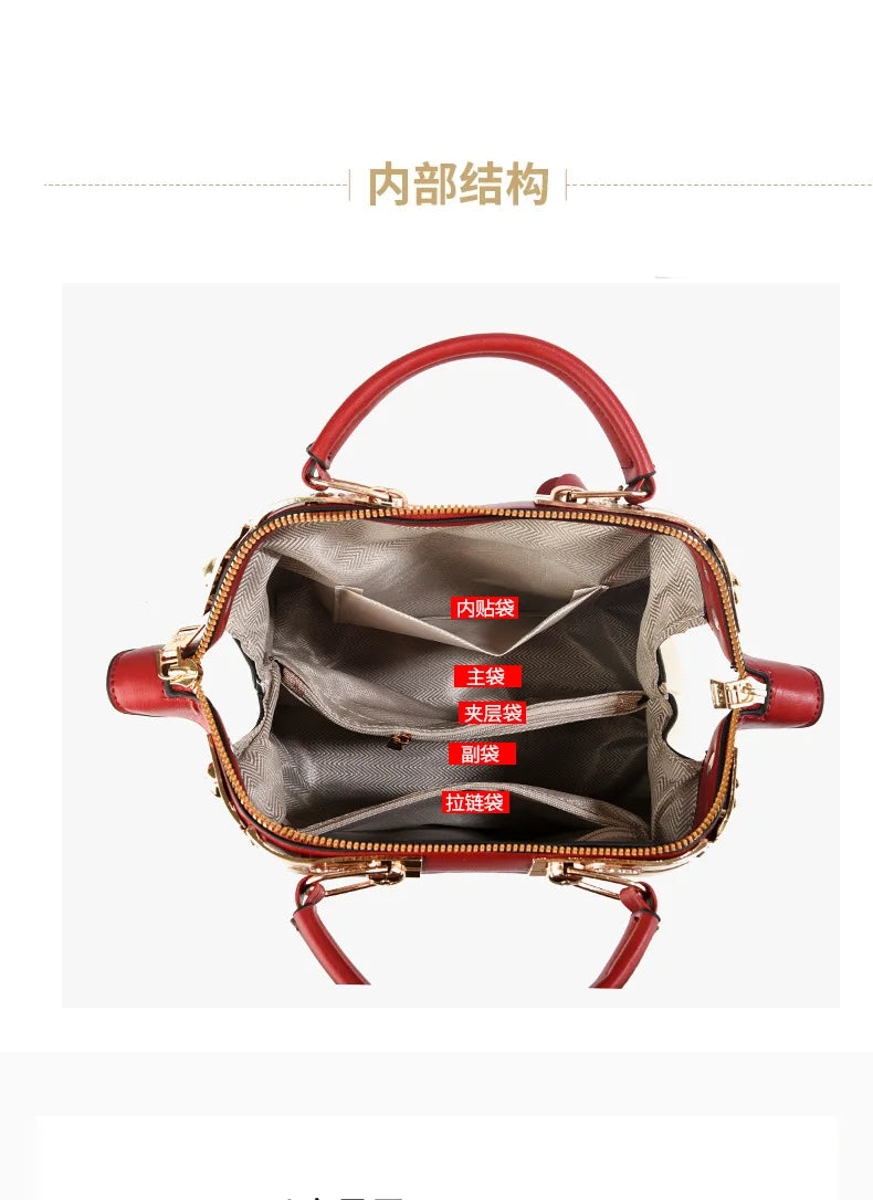 New Woman shoulder bag Large capacity Handbag for Women Crossbody bag Lychee pattern Portable bucket bag ladies messenger bags
