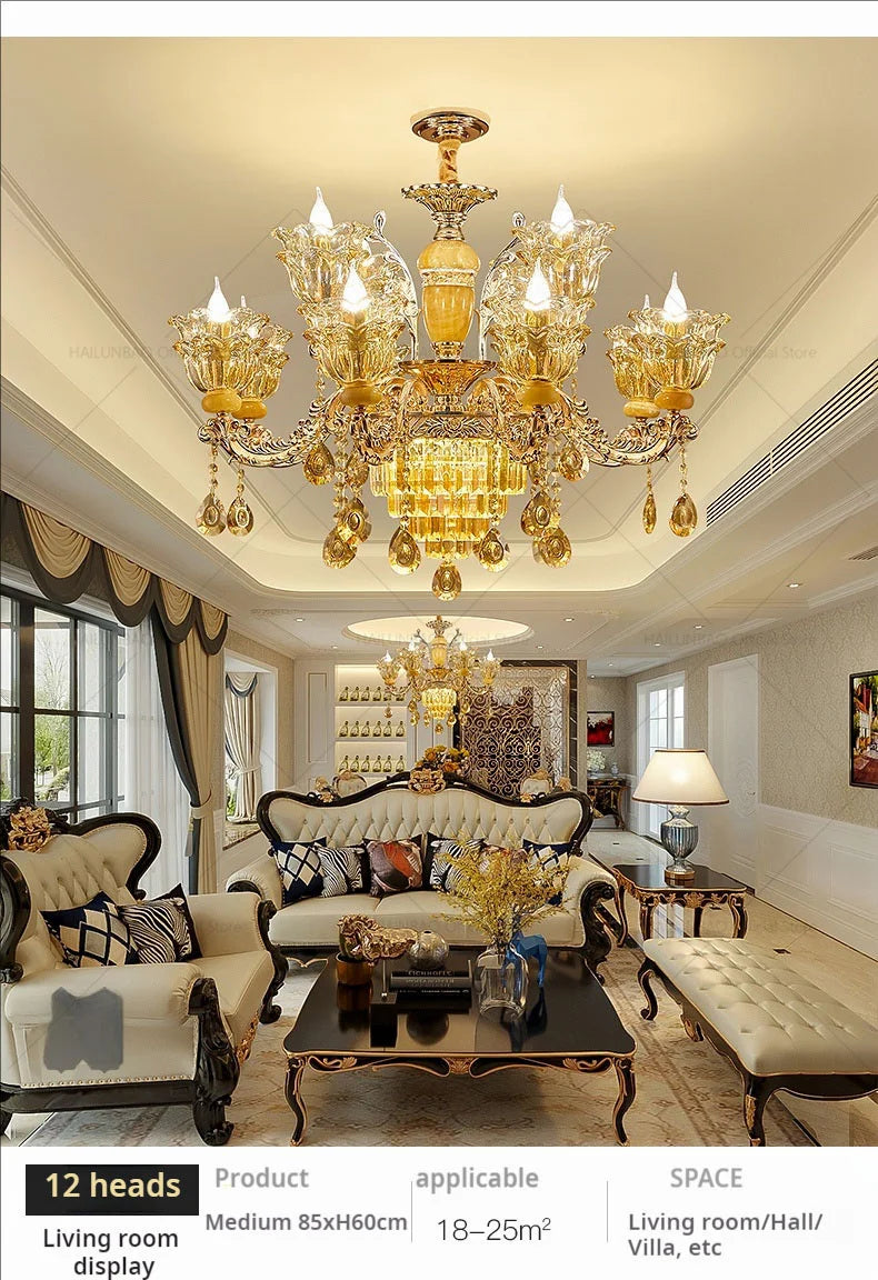 Postmodern Chandelier Living Room Lights European Dining Room Bedroom Home Master Luxury Atmospheric Lamps Villa Crystal Lamps