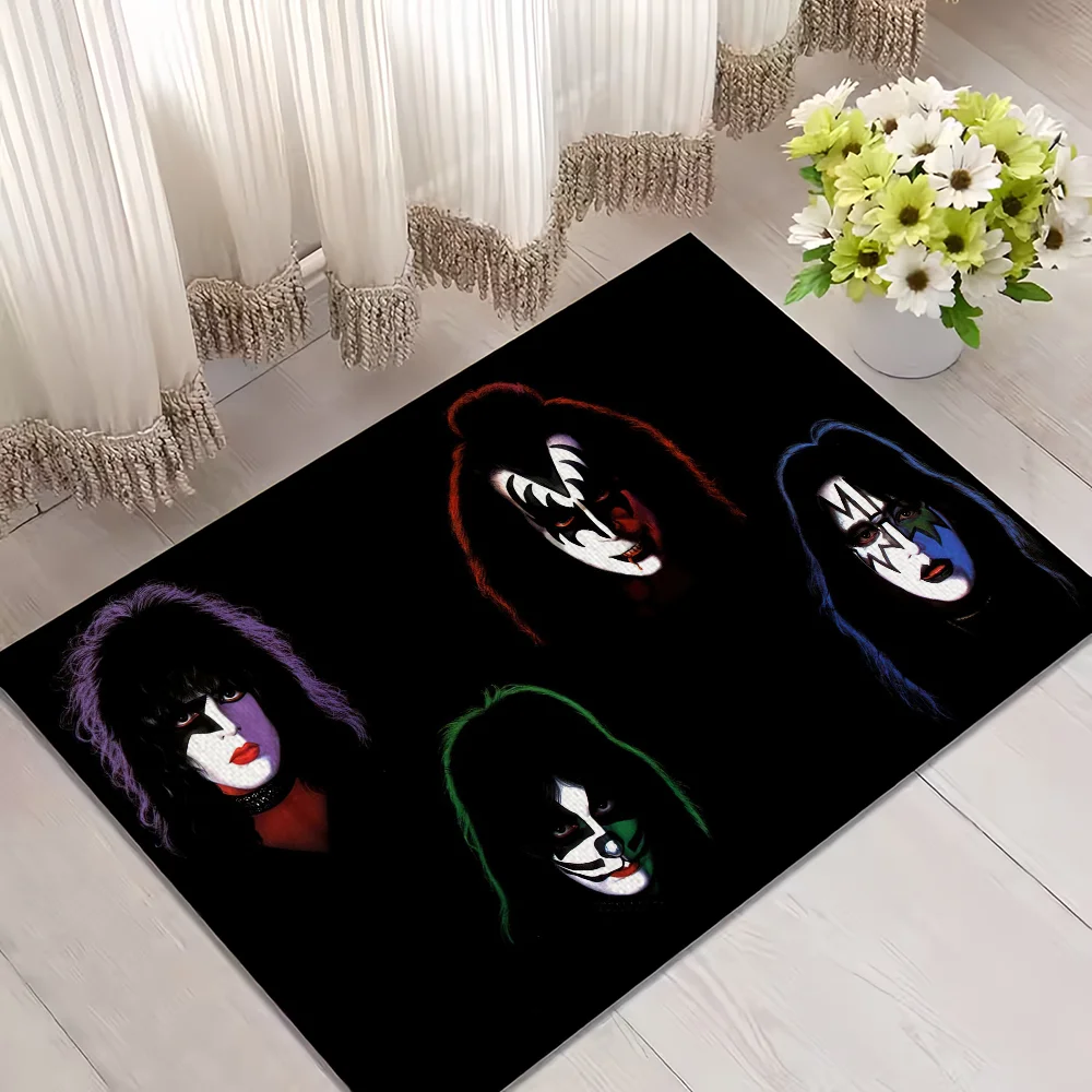 Rock Band Kiss Band Door Mat Welcome Entrance Balcony Bathroom Floor Non-slip Rug Bedroom Carpet Home Decoration
