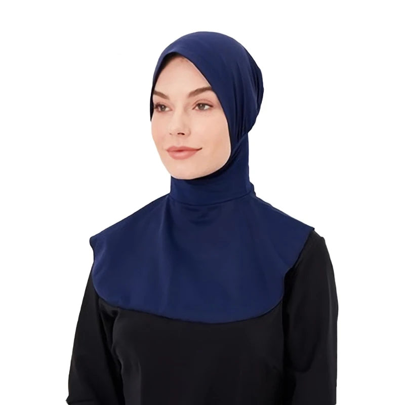 Sporty Hijab Barrel shaped Plain Muslim Instant Turban For Swim