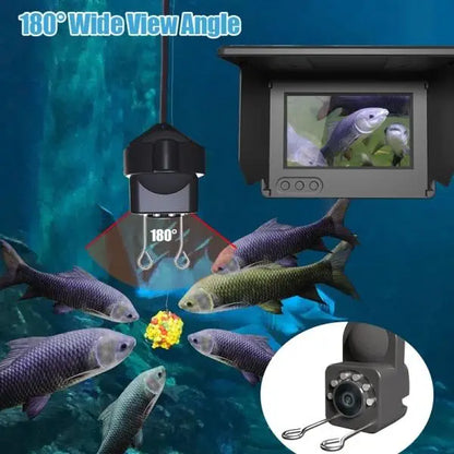 4.3 Inch HD Underwater Fishing Camera Portable Waterproof Fish Finder Visual Video Monitor Ice Sea Boat Fishing Tackle Gear Perfect Outdoor Equipment Gifts for Men Father Black