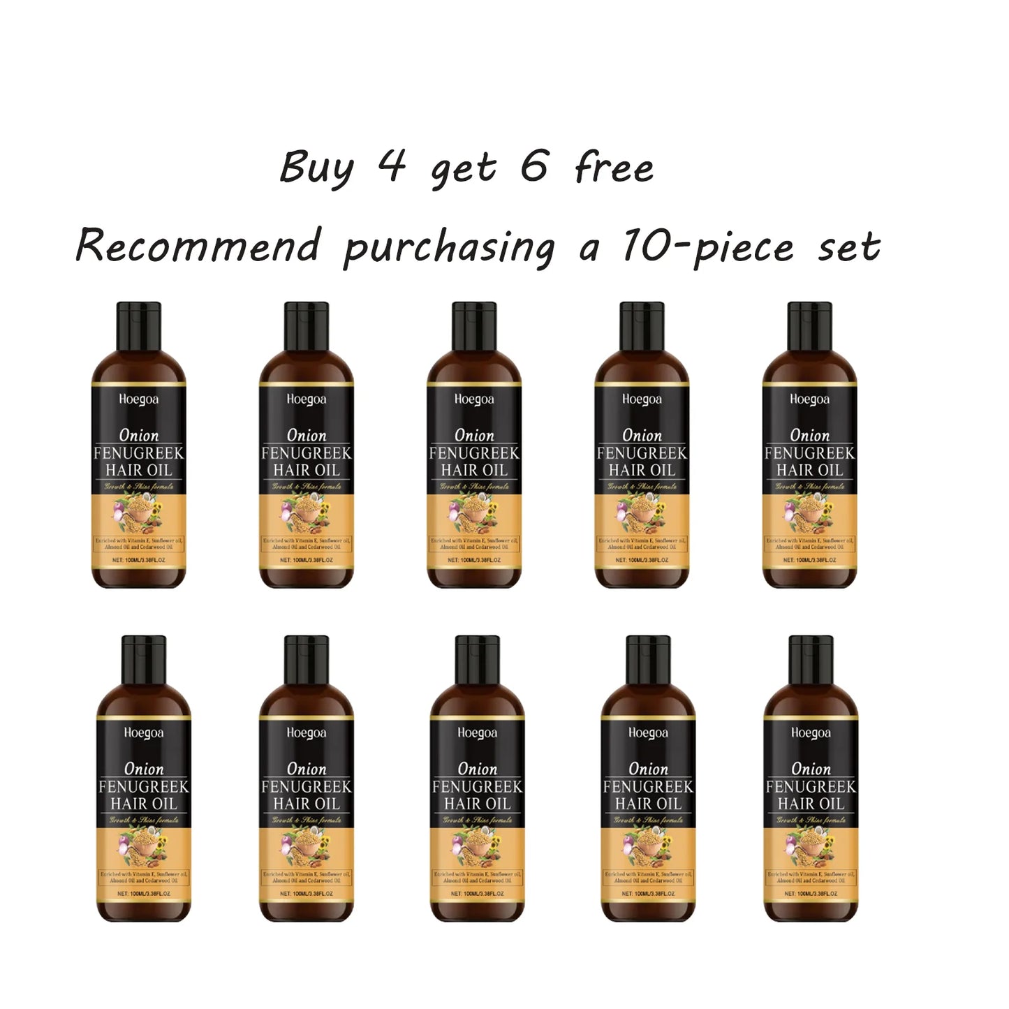 HOEGOA 100ml Onion Fenugreek Hair Oil Promote Hair Growth Prevent Hair Loss Nourish Scalp Mild Ingredients Fenugreek Hair Oil