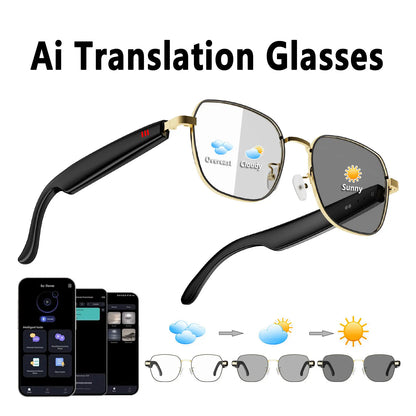Smart Audio Glasses with Real-Time Translation Hi-Fi Music Playback Noise-Cancelling Voice Calls And Photochromic Lenses