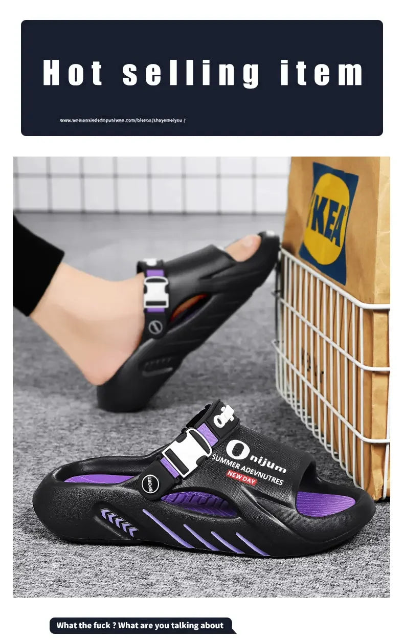 Male Flip Flops Massage Slippers Indoor Beach Clogs Outdoor Comfortable Sandals Soft Slides Men Casual Shoes Women Home Slippers