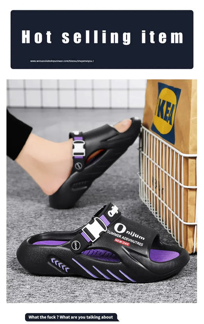 Male Flip Flops Massage Slippers Indoor Beach Clogs Outdoor Comfortable Sandals Soft Slides Men Casual Shoes Women Home Slippers