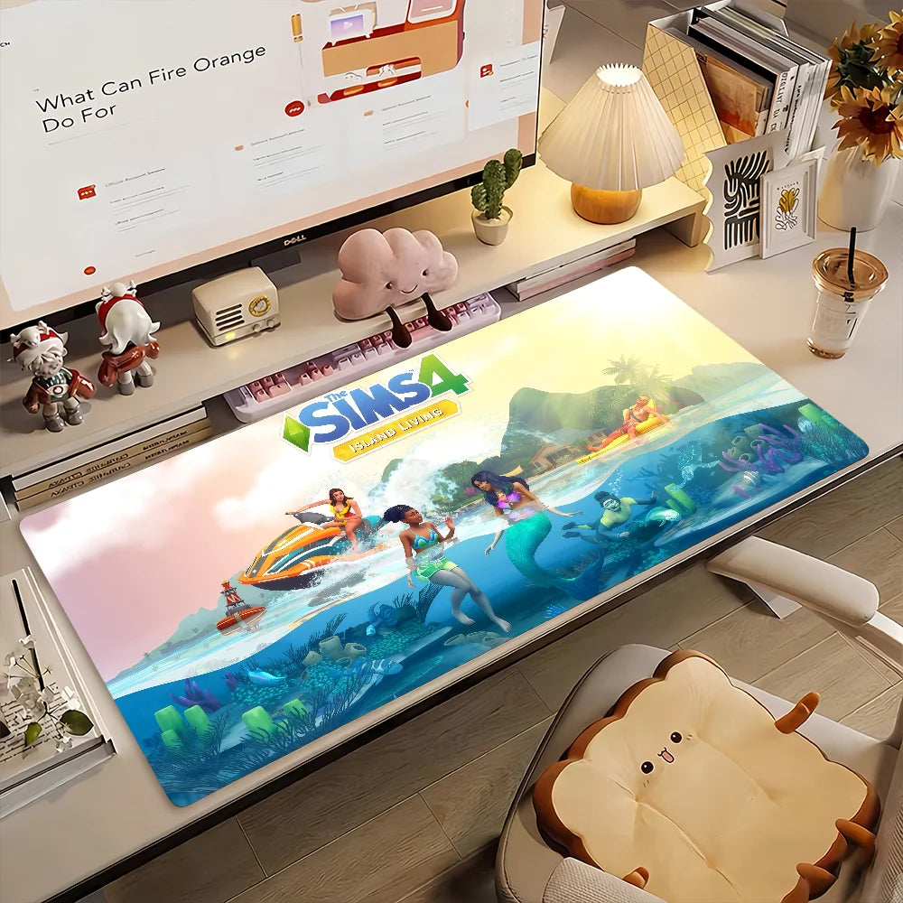 The S-Sims 4   Mouse Pad Non-slip Rubber Computer Mat Gamer Balance Decoracion Deskmat Laptop Office Large