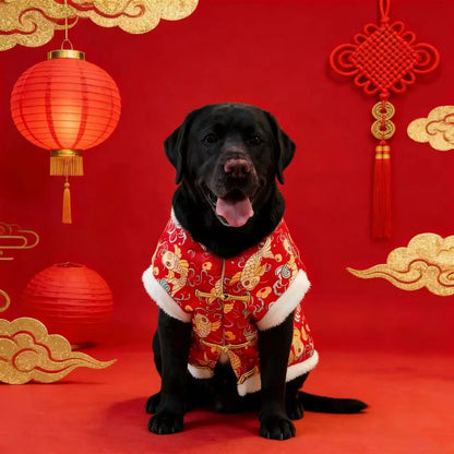Chinese traditional pattern pet clothing, warm and comfortable dog clothes, suitable for medium to large dogs such as Golden Ret