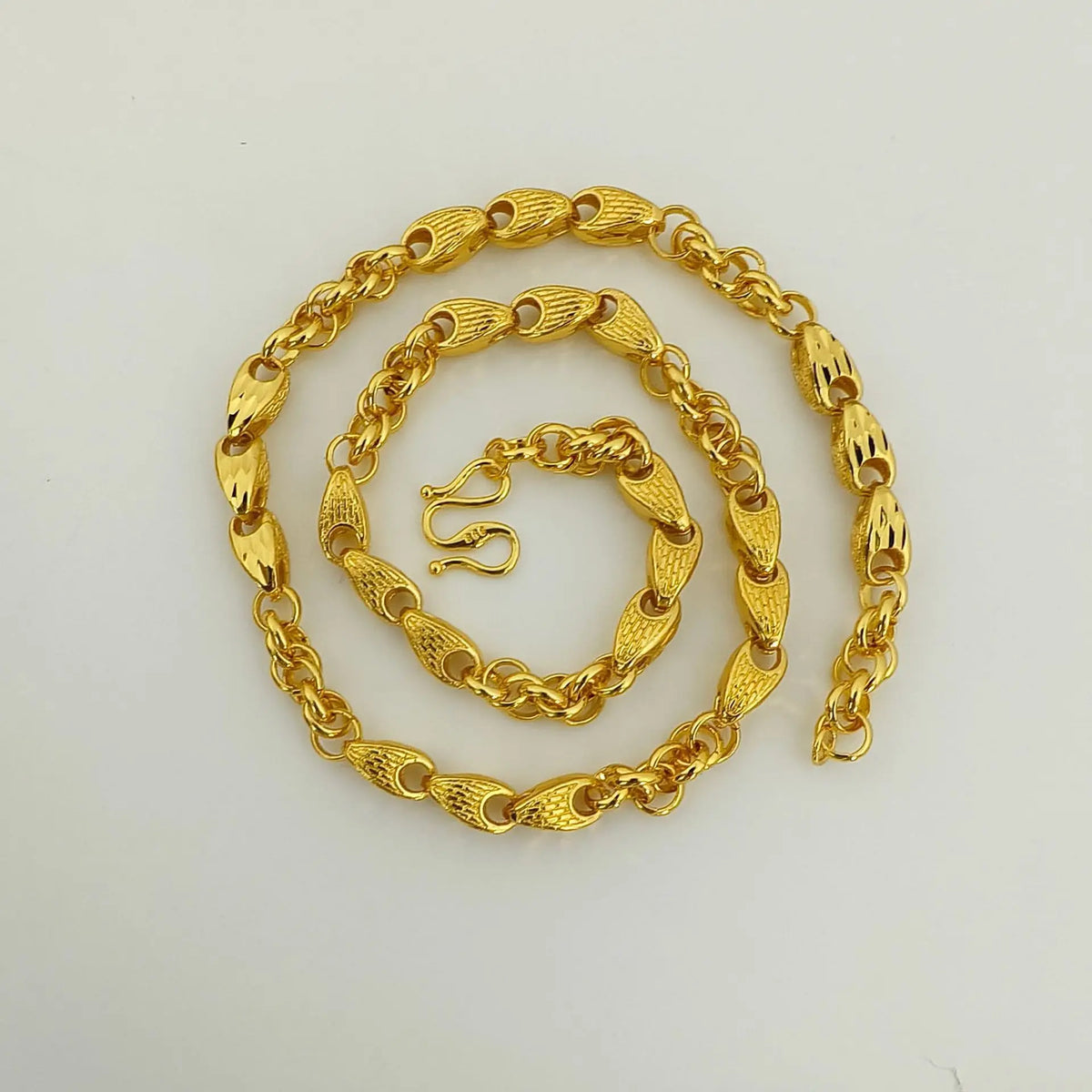 Luxury 9999 24K Solid gold certifid twist melon seed necklace men's high-end real gold jewelry Suitable for daily wear