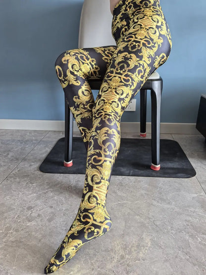 No elastic leopard print seam high waist tights yoga pants Plus size women sports tight leggings