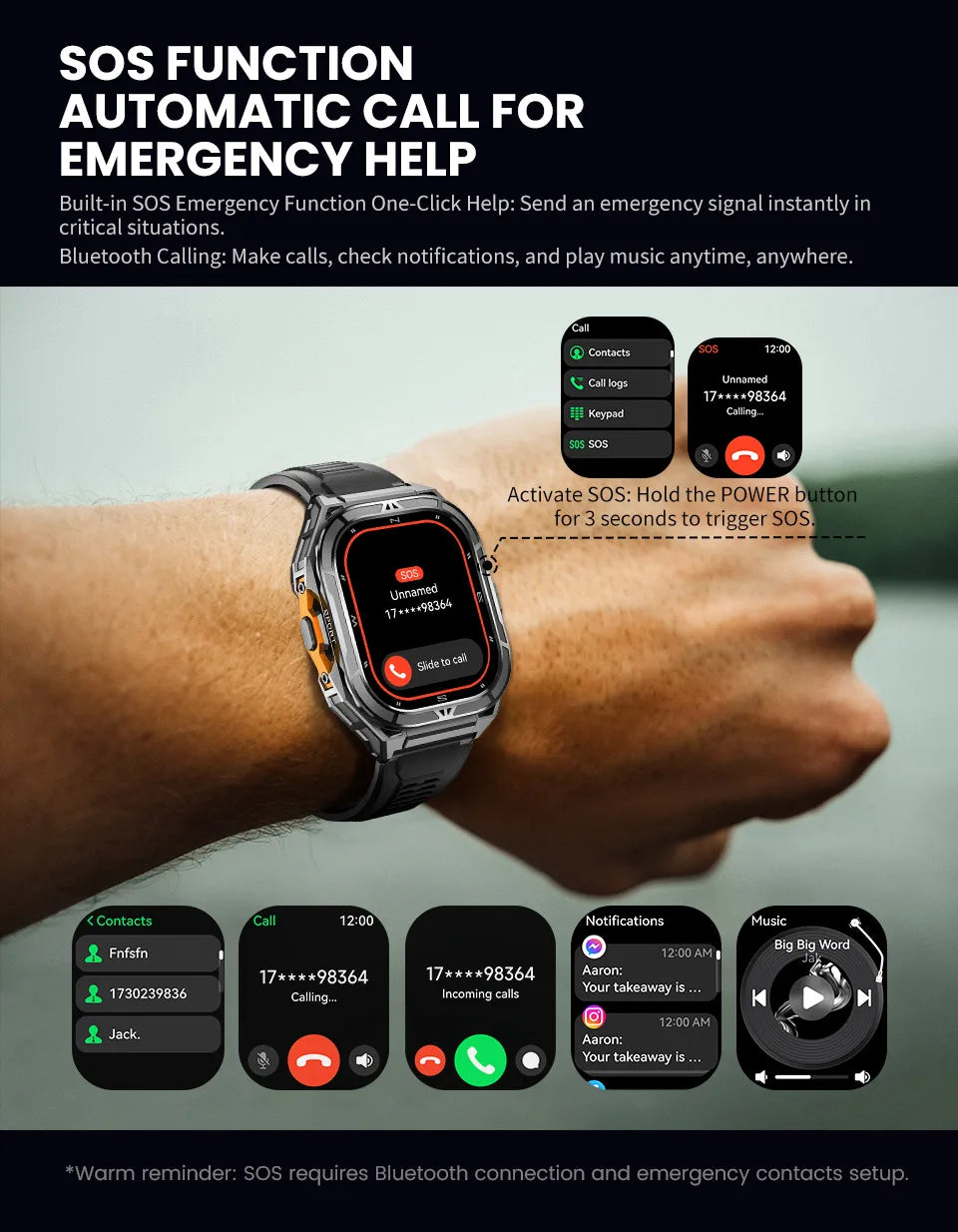 Luxury AMOLED Smartwatch Real GPS 5ATM Waterproof Smart Watch Electronic Clock Sports Wrist Digital Watches for Man Android 2026