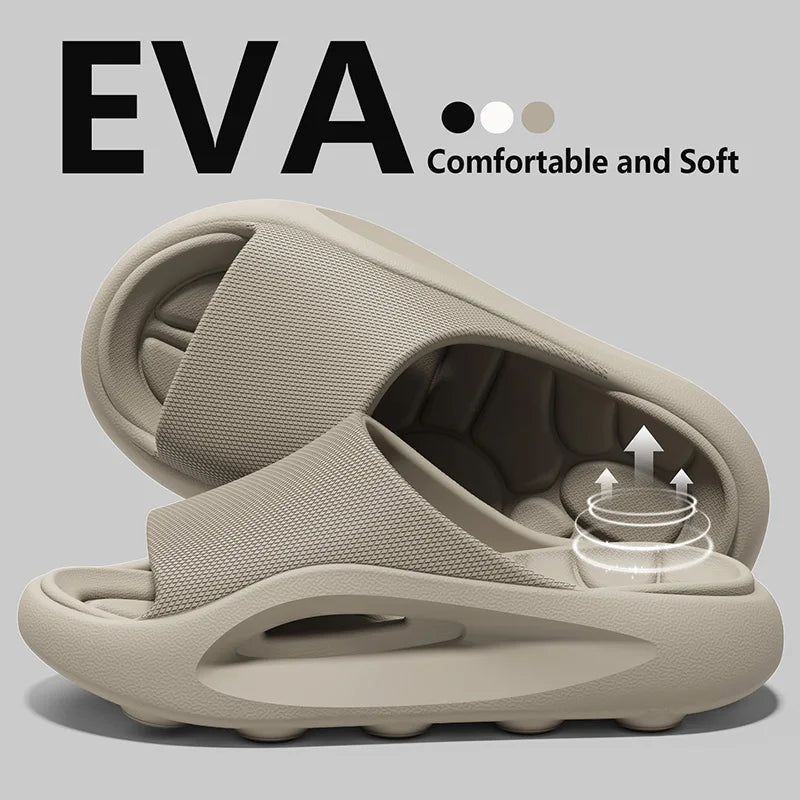 Fashion Men's Sports Slippers Non Slip Beach Sandals Indoor Outdoor Thick Sole Male Slides EVA Slippers Comfortable Couple Shoes