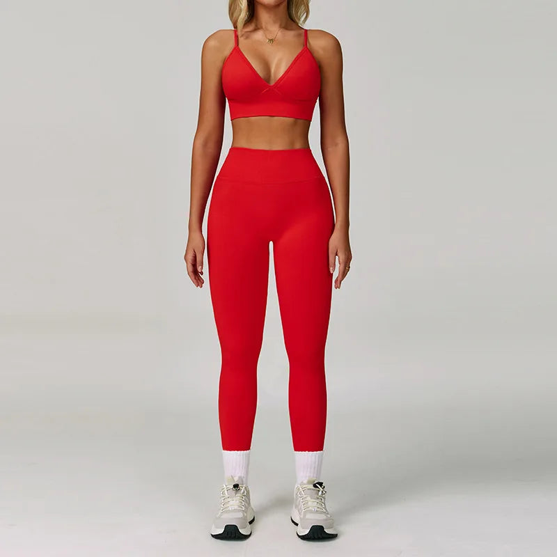 2/3PCS Seamless Sport Yoga Set Women's Breathable High Waist Fitness Sportwear Women Sports Underwear Set Gym Workout Clothes