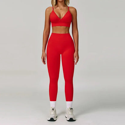 2/3PCS Seamless Sport Yoga Set Women's Breathable High Waist Fitness Sportwear Women Sports Underwear Set Gym Workout Clothes