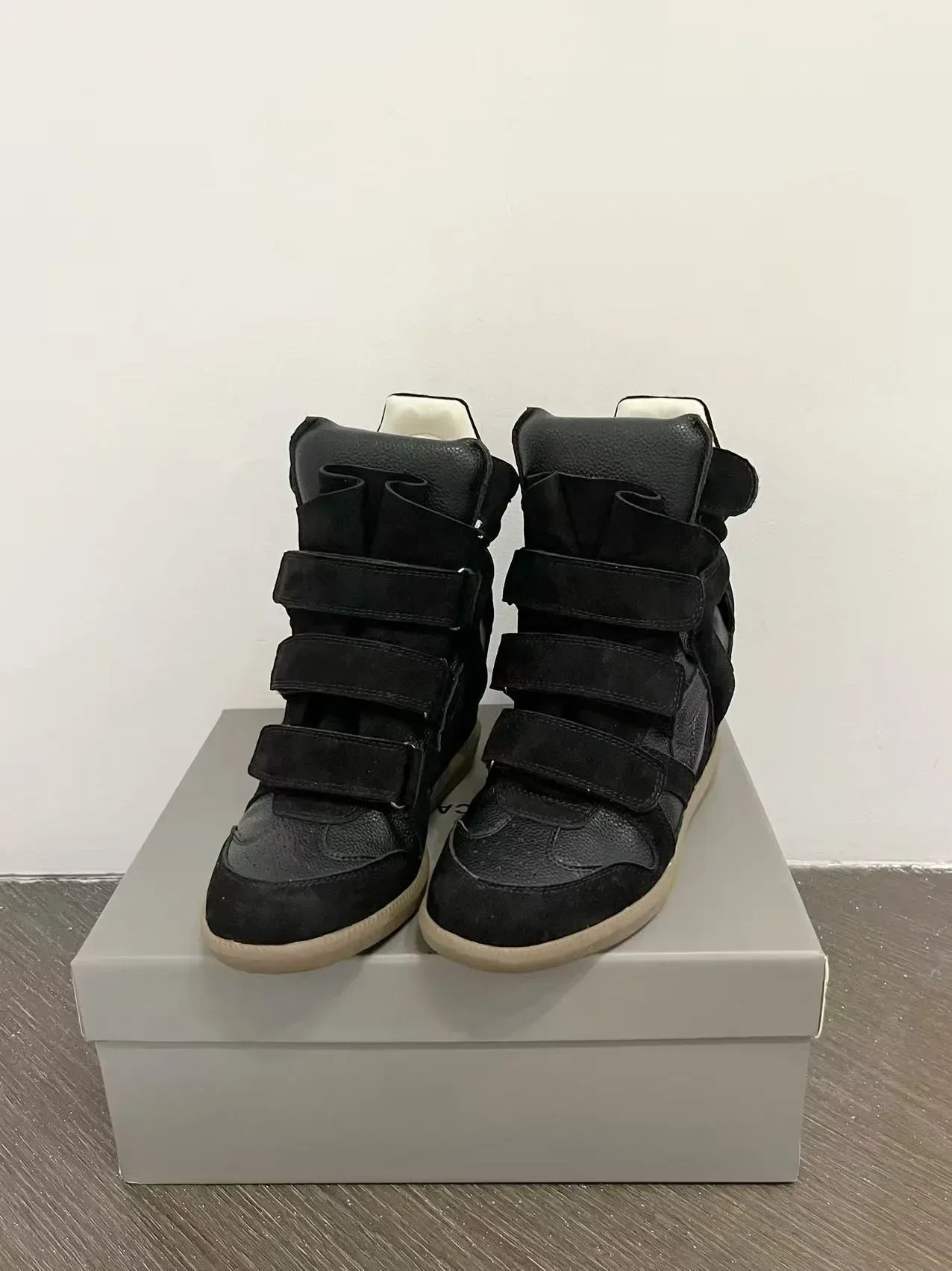 Women's Ankle Boots 2026 New Genuine Leather 8CM Hidden Heel Women Platform Sneakers Fashionable Splice Color Design Women Shoes