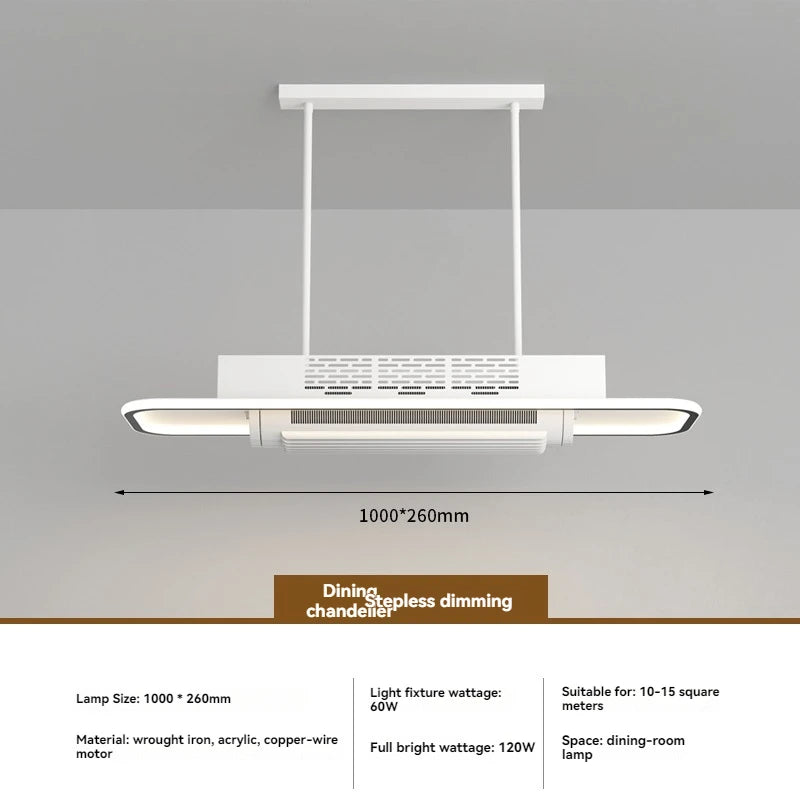 LED Bladeless Fan Light, Living Room Light, Modern Minimalist Smart Remote Control, Master Bedroom Study Ceiling Light 110V/220V