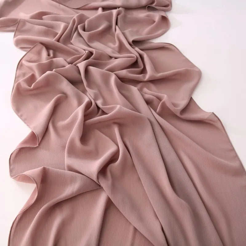 180*70CM Chiffon Hijabs For Woman Soft Long Turban Veil Scarves Muslim Hijab Shawls Islam Women Head Wraps Accessoires Ramadan