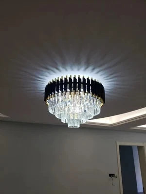 Villa Luxury Living Room Chandelier K9 Crystal Restaurant Pendant Lights Modern Ceiling Chandelier Dining Table Indoor Home Lamp