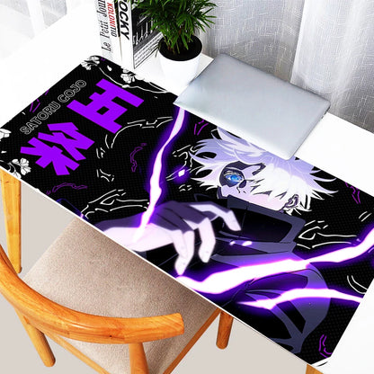 Mouse Pad Laptop Purple Japan Anime Gojo Mousepad XXL Non Slip Keyboard Rug PC J-jujutsu K-kaisen Extended Desk Mat For Boy Gift