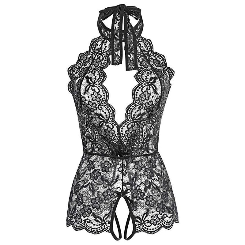 Sexy Lingerie Porno Women Plus Size S-2XL Bodysuit Role Play Clothes Transparent Nightgown Open Crotch Underwear Exotic Costumes